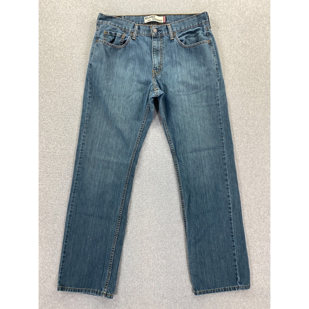 Levi's 559 Jeans Mens Tag 34x34 (Fits 34x 33) Medium Blue Relaxed Straight Denim